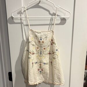 American Eagle Outfitters Embroidered Floral Top